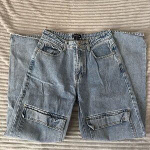 PrettyLittleThing Denim Cargo Jeans